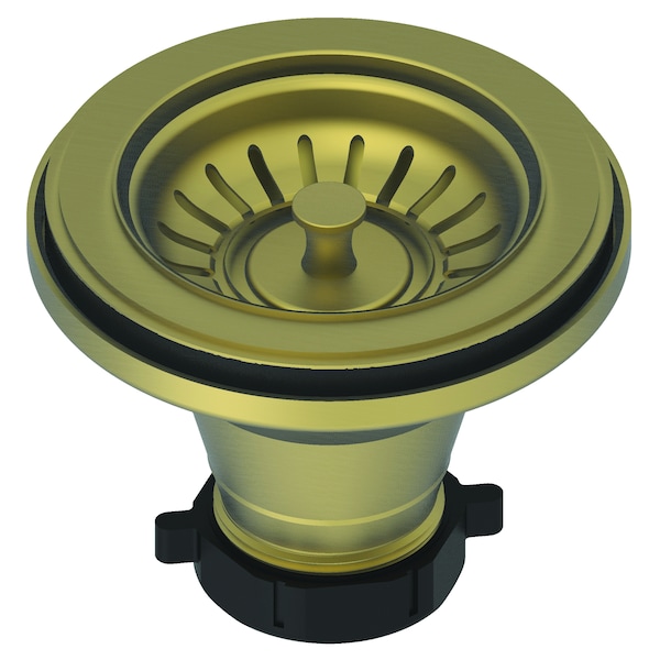Large Basket Strainer Set in Antique Brass